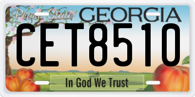 GA license plate CET8510