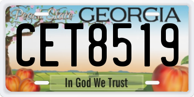 GA license plate CET8519