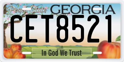 GA license plate CET8521