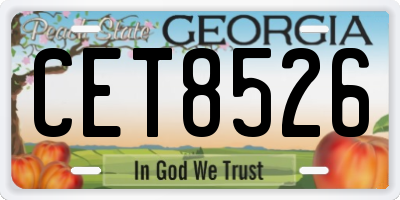 GA license plate CET8526