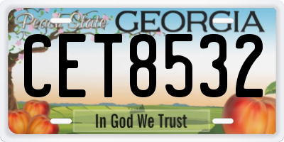 GA license plate CET8532