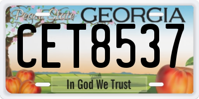 GA license plate CET8537