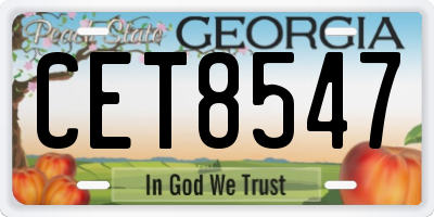GA license plate CET8547