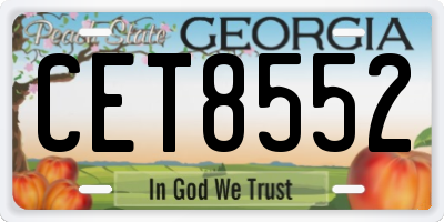 GA license plate CET8552