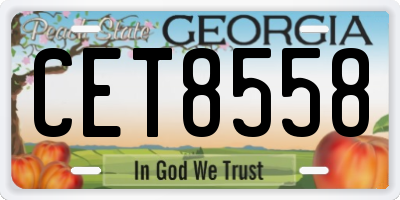 GA license plate CET8558