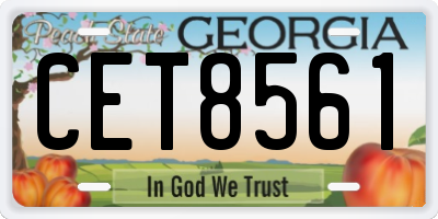 GA license plate CET8561