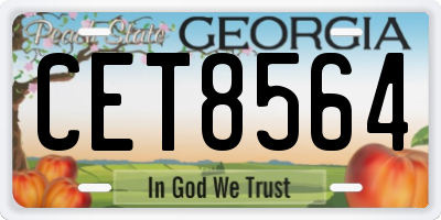 GA license plate CET8564