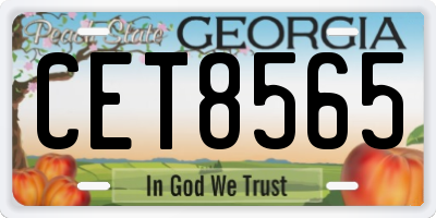 GA license plate CET8565