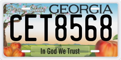 GA license plate CET8568
