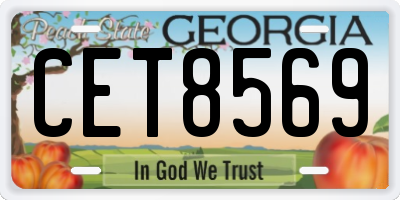 GA license plate CET8569