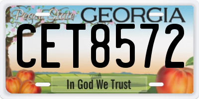 GA license plate CET8572