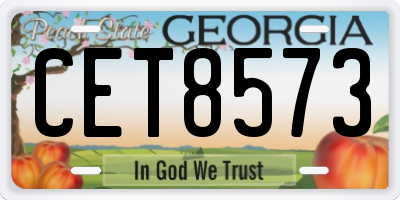 GA license plate CET8573