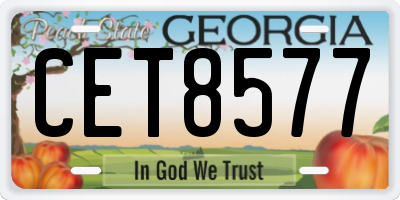 GA license plate CET8577
