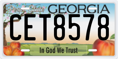 GA license plate CET8578