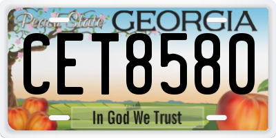 GA license plate CET8580