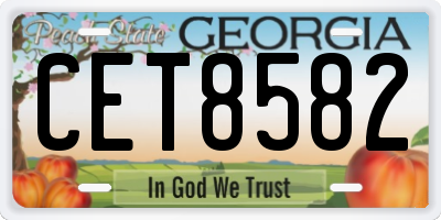 GA license plate CET8582