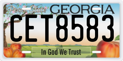 GA license plate CET8583