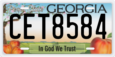 GA license plate CET8584