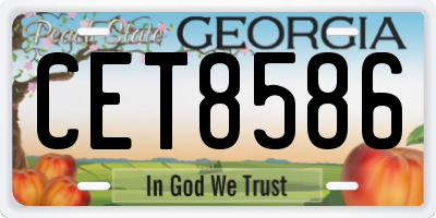 GA license plate CET8586