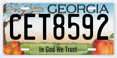 GA license plate CET8592