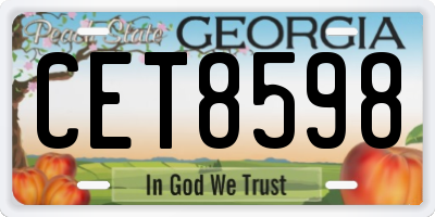 GA license plate CET8598