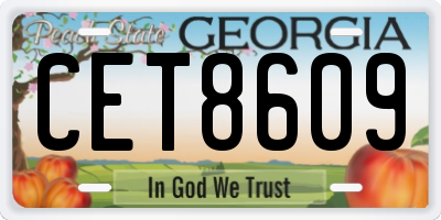 GA license plate CET8609