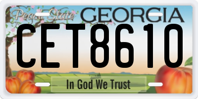 GA license plate CET8610