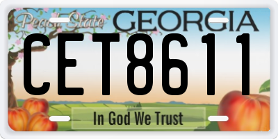 GA license plate CET8611