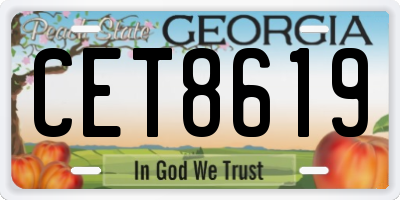 GA license plate CET8619