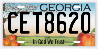 GA license plate CET8620