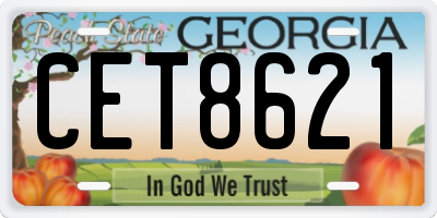 GA license plate CET8621