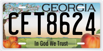 GA license plate CET8624