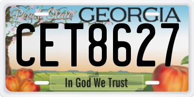 GA license plate CET8627