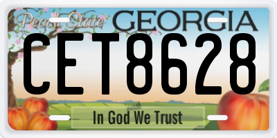 GA license plate CET8628