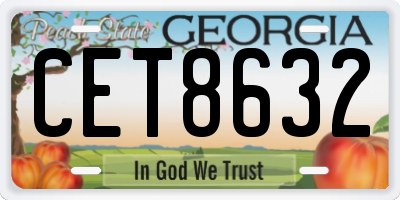 GA license plate CET8632