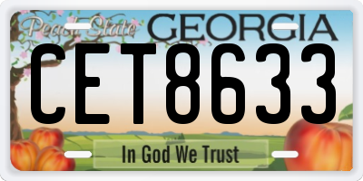 GA license plate CET8633