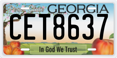 GA license plate CET8637