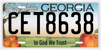 GA license plate CET8638