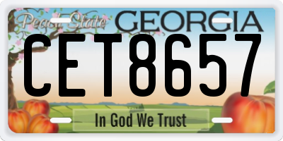 GA license plate CET8657