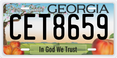 GA license plate CET8659
