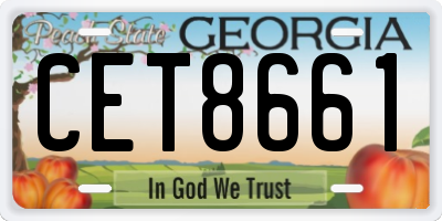 GA license plate CET8661
