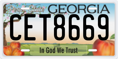GA license plate CET8669