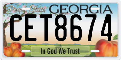 GA license plate CET8674