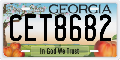 GA license plate CET8682