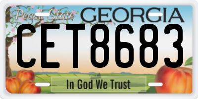 GA license plate CET8683