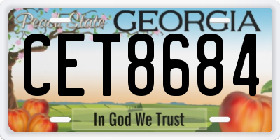 GA license plate CET8684