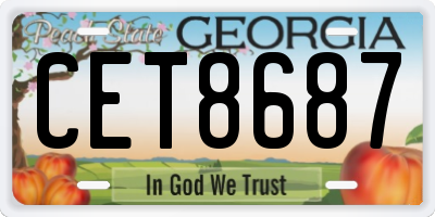 GA license plate CET8687