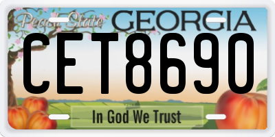 GA license plate CET8690