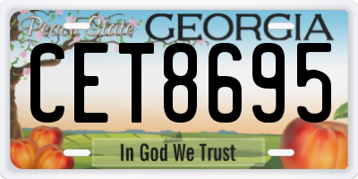 GA license plate CET8695
