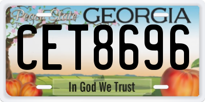GA license plate CET8696